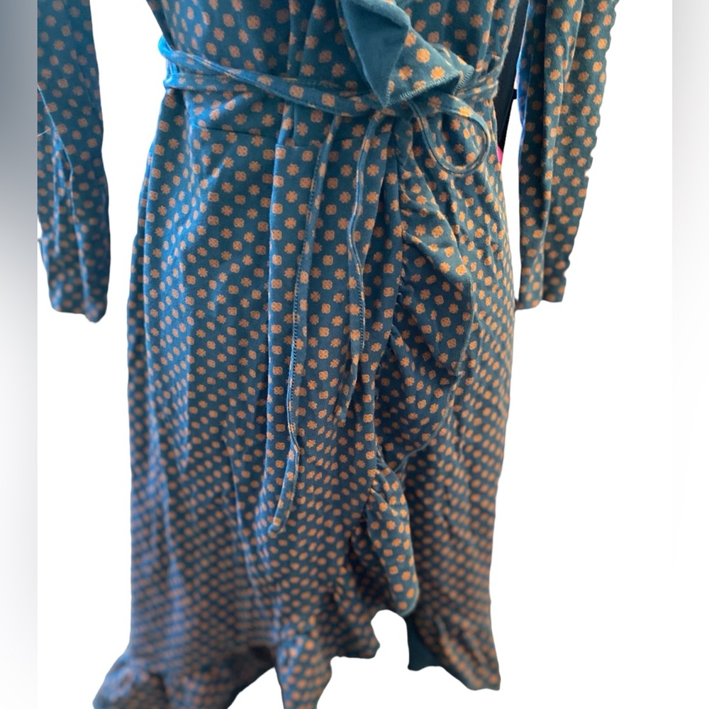Authentic Matilda Jane Women’s Teal Polka Dot Reunion Wrap Dress Ruffle Size XS - Picture 2 of 10